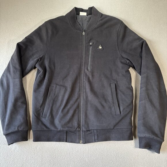 Le Coq Sportif Jacket Mens Black Full Zip Quilted Bomber Style Casual Streetwear - Picture 1 of 16